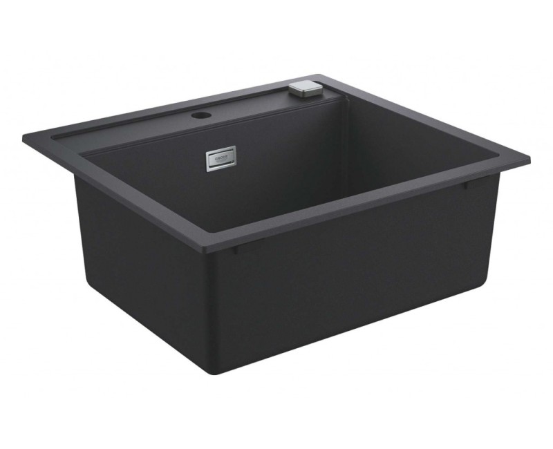 Кухонная мойка Grohe K700 Granite с автоматическим сливом, 56x51 см, изоляция Whisper, черная 31651AP0