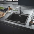Кухонная мойка Grohe K700 Granite с автоматическим сливом, 56x51 см, изоляция Whisper, черная 31651AP0