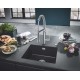 Virtuves izlietne Grohe K700 Granīta ar automātisko noteci, 53x46cm Whisper izolācija, Melna 31654AP0 Virtuves izlietne Grohe K700 Granīta ar automātisko noteci, 53x46cm Whisper izolācija, Melna 31654AP0