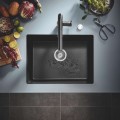 Кухонная мойка Grohe K700 Granite с автоматическим сливом, 61x46 см, изоляция Whisper, черная 31655AP0