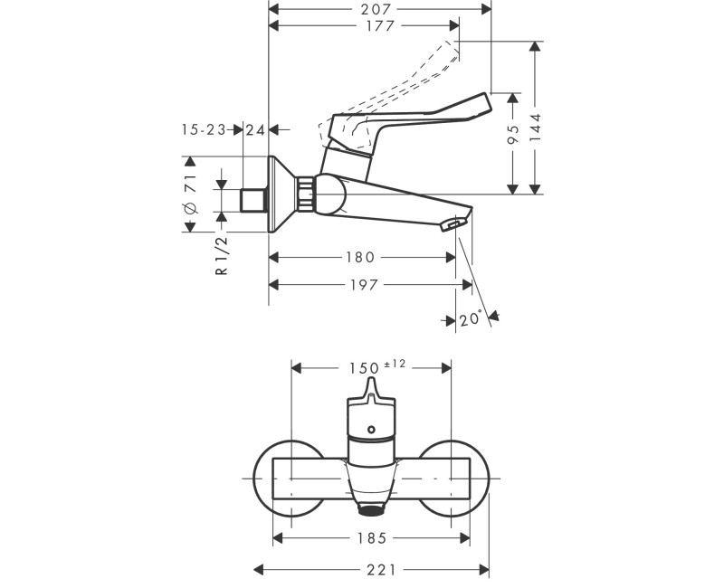 Смеситель для раковины  Hansgrohe Focus Care m.chrome 31913000