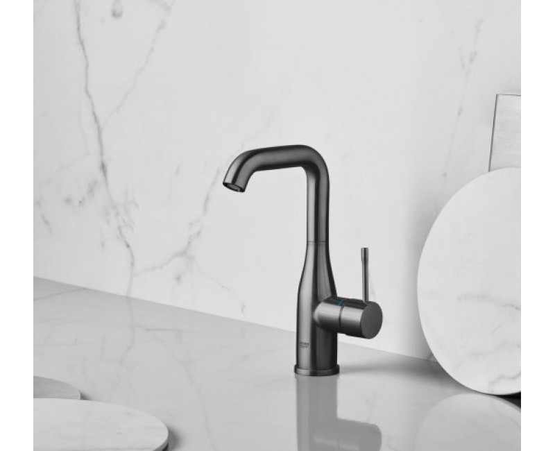 Grohe Essence смеситель для раковины с pop up клапаном, матовый темный графит 32628AL1