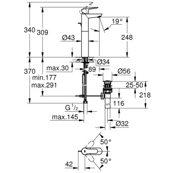 Izlietnes maisītājs Grohe BauEdge XL-Size 32860000 Hromēts