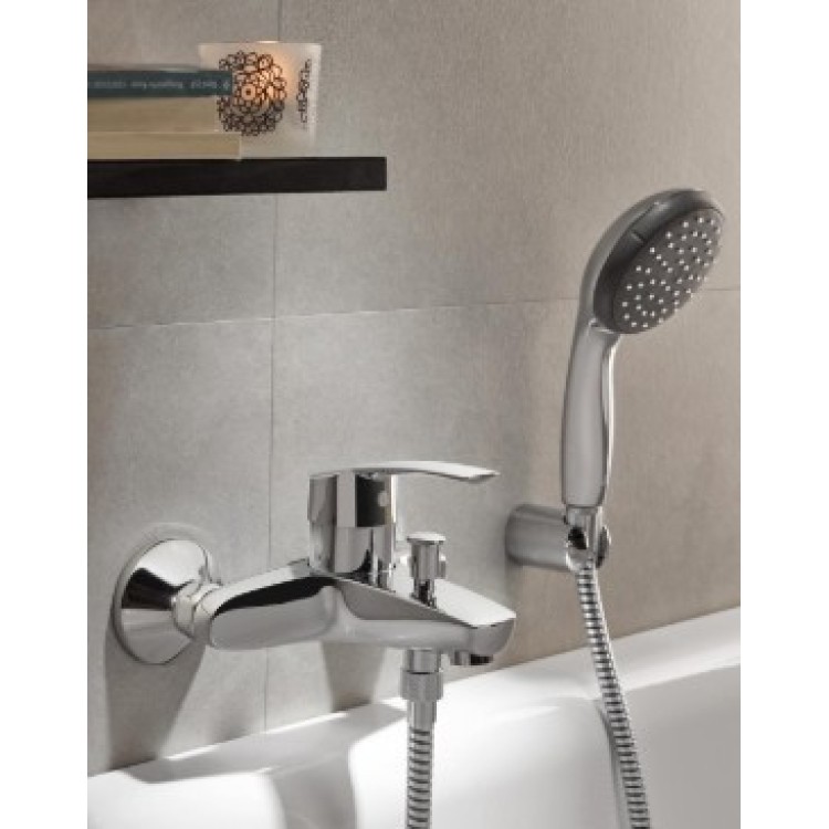 Vannas / Dušas maisītājs Grohe Eurosmart ar dušas vadu un klausuli, hromēts 3330220A Vannas / Dušas maisītājs Grohe Eurosmart ar dušas vadu un klausuli, hromēts 3330220A