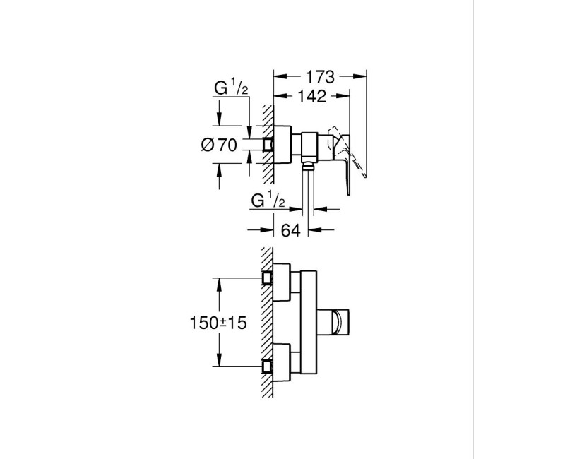 Смеситель для душа Grohe Lineare, Hard Graphite 33865AL1