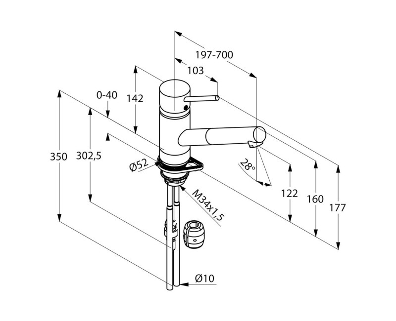 Смеситель для кухни KLUDI-SCOPE Выдвижной Хром 339310575