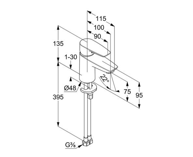Смеситель для раковины Kludi Pure&Solid Хром