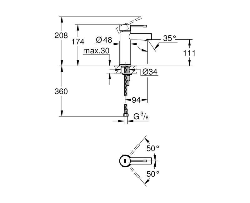 Vannas istabas Izlietnes maisītājs Grohe Essence S, chrome 34294001