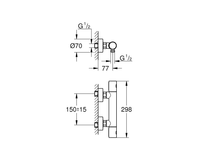 Смеситель для душа Grohe Precision Get, с термостатом хром 34773000