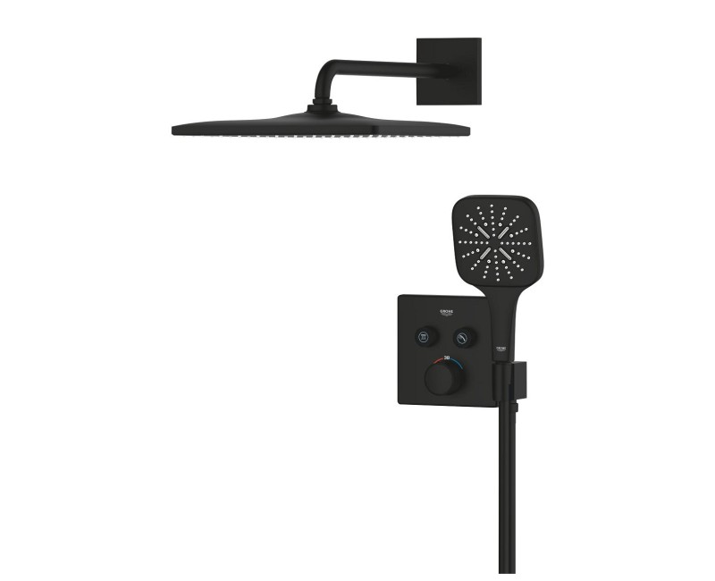 Dušas sistēma Grohe Grohtherm SmartControl  310 Cube iebūvējams Phantom black 34865KF0
