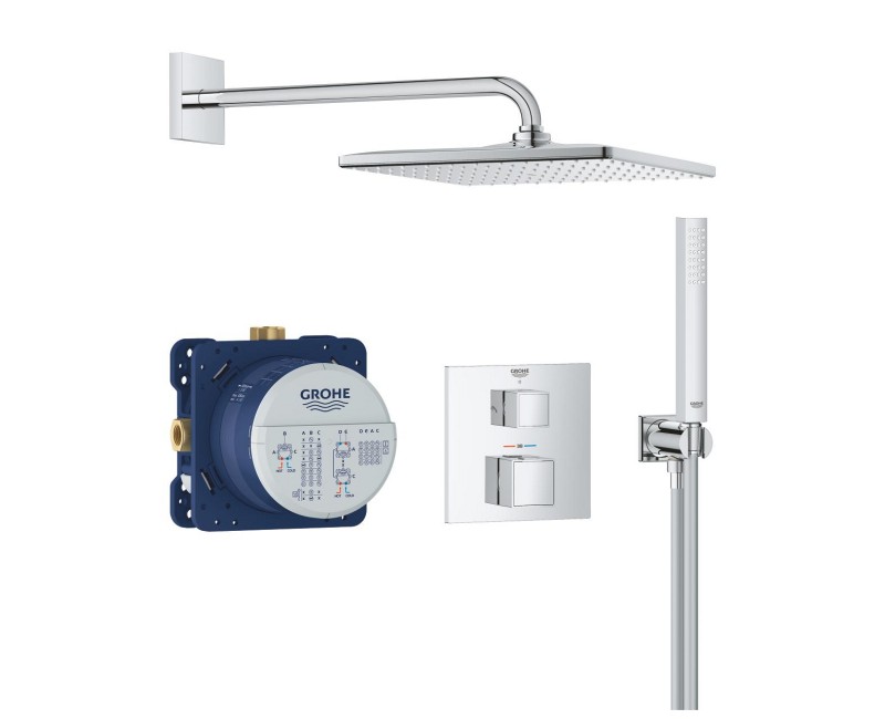 Dušas sistēma Grohe Precision Cube + Vitalio Rain Mono 310 Cube Hromēts 34879000