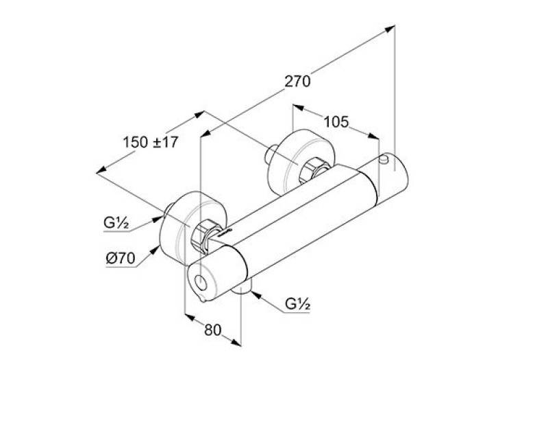 Смеситель для душа Kludi BASIC с термостатом хром 350020538