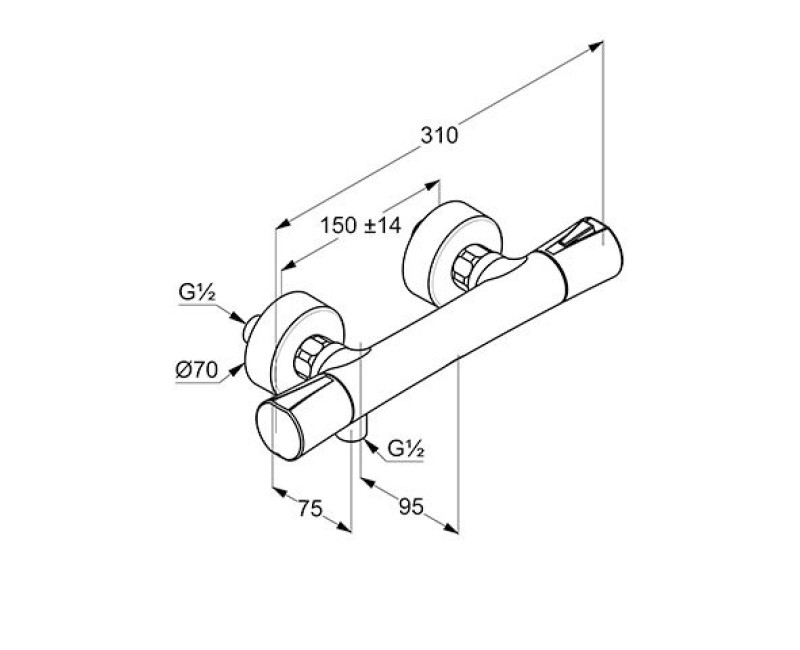 Смеситель для душа Kludi Zenta SL с термостатом, хром