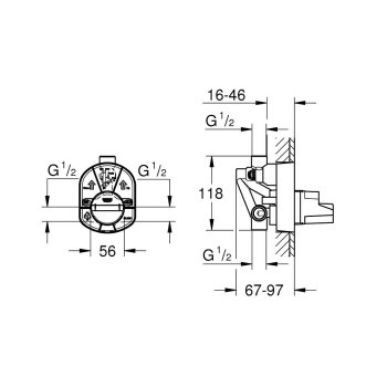 Iebūvējamā dušas/vannas Grohe maisītāja zemapmetuma daļa 33963000