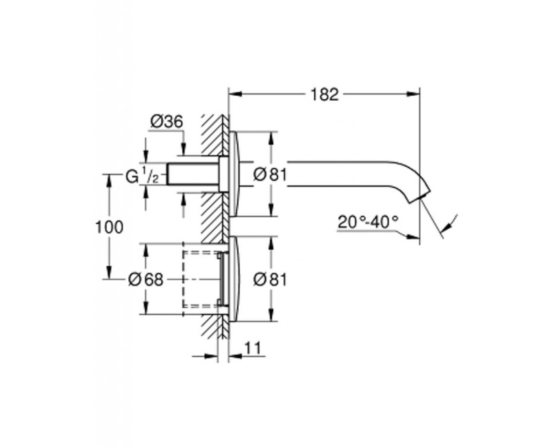 Vannas istabas izlietnes maisītājs Grohe Essence E ar infrasarkano sensoru, Hromēts 36447000