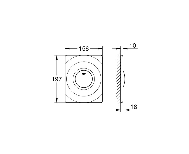 Кнопка для рамы Grohe Surf хром 37063000