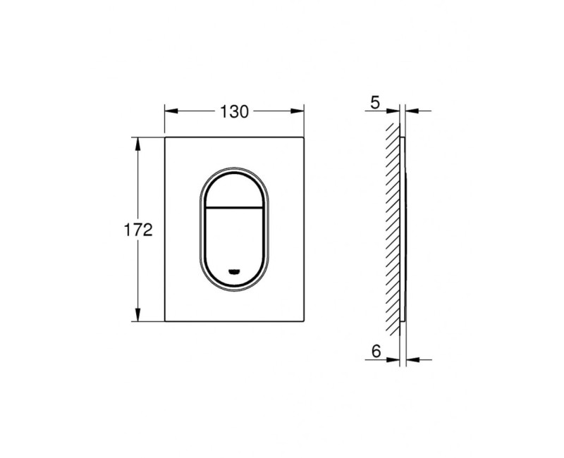 Poga iebūvējamajam rāmim Grohe  Arena Cosmopolitan S, Long-Life virsma Cool Sunrise 37624GL0