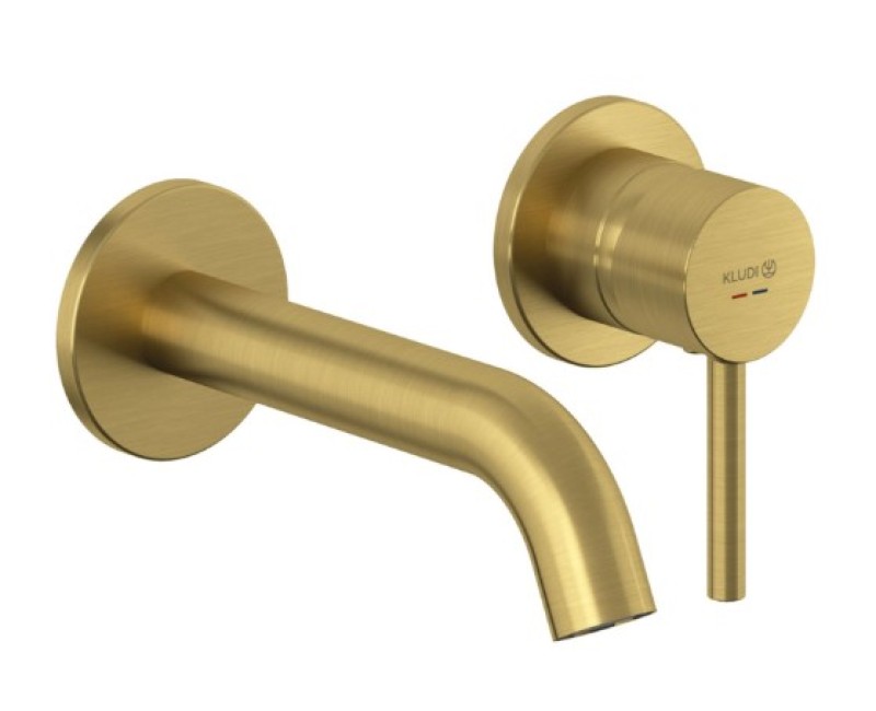Смеситель для раковины Kludi Bozz встраиваемый 38244N076 матовый золотой