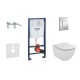 Tualetes poda komplekts Grohe Rapid SL rāmis ar podu Ideal Standard Tesi, hromētu pogu Scate Cosmo un vāku Tualetes poda komplekts Grohe Rapid SL rāmis ar podu Ideal Standard Tesi, hromētu pogu Scate Cosmo un vāku