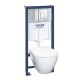 Tualetes poda komplekts Grohe Solido rāmis ar podu Bau Ceramic, Hromēta Skate Cosmopolitan poga un Soft Close vāku Tualetes poda komplekts Grohe Solido rāmis ar podu Bau Ceramic, Hromēta Skate Cosmopolitan poga un Soft Close vāku