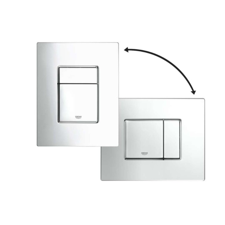Tualetes poda komplekts Grohe Solido rāmis ar podu Bau Ceramic, Hromēta Skate Cosmopolitan poga un Soft Close vāku Tualetes poda komplekts Grohe Solido rāmis ar podu Bau Ceramic, Hromēta Skate Cosmopolitan poga un Soft Close vāku