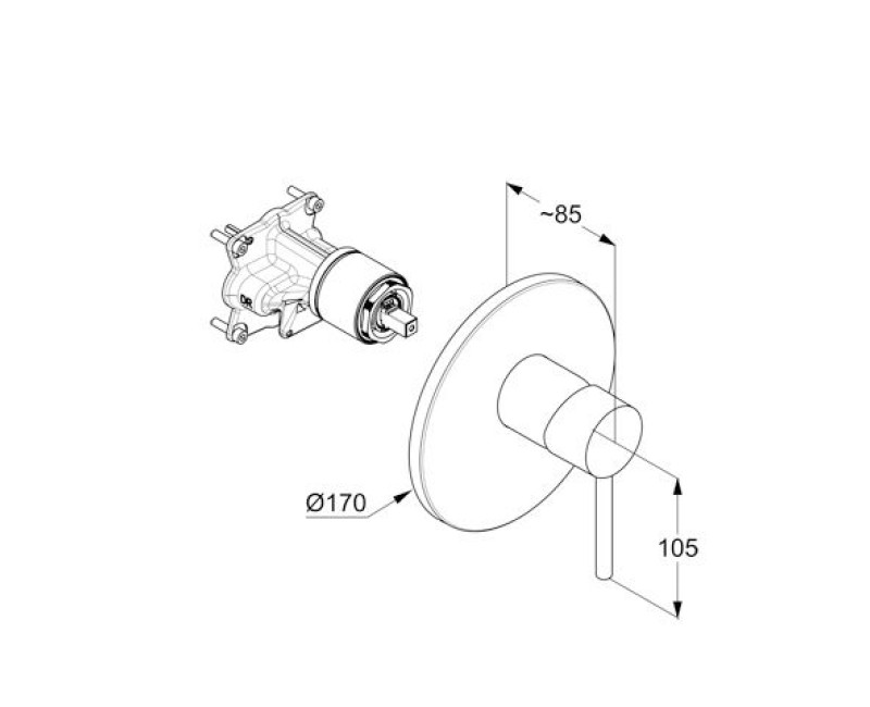 Dušas maisītājs Kludi Bozz iebūvējams Hromēts 386550576