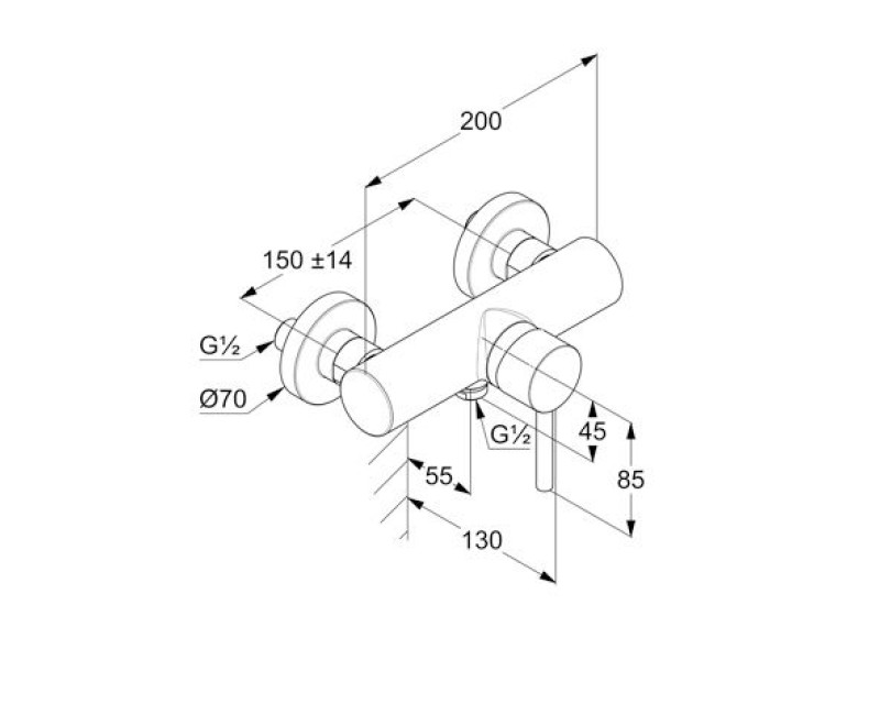 Dušas maisītājs Kludi Bozz Hromēts 388310576