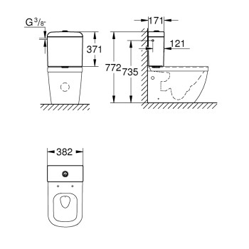 Сливной бачок Grohe Bau Ceramic белый