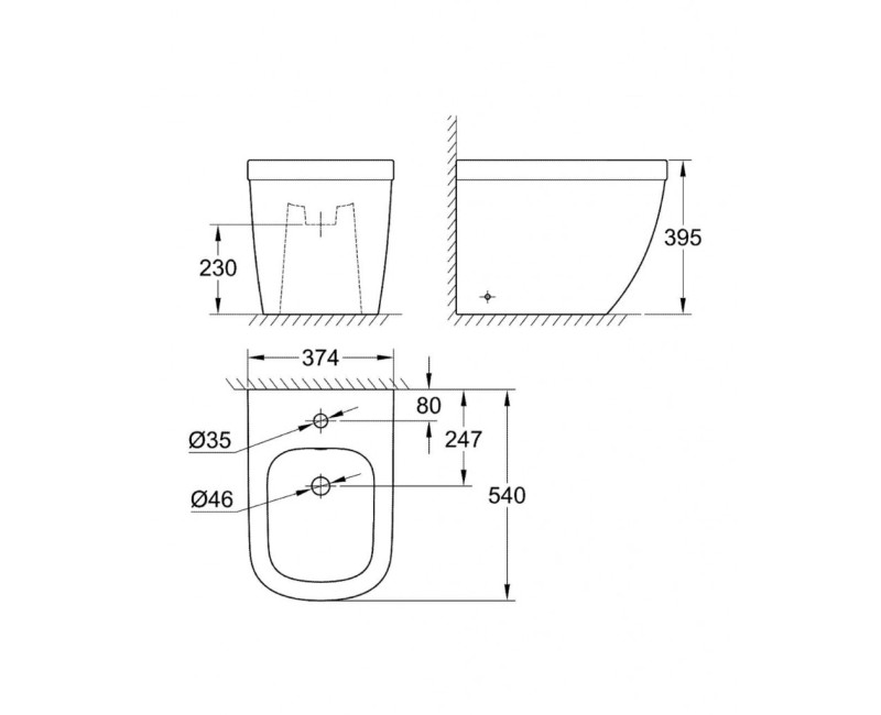 GROHE Euro Керамическое биде с переливом, Белый 39340000