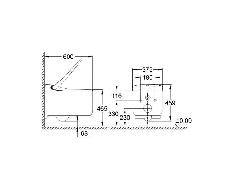 Подвесной унитаз с функцией биде Grohe Sensia Arena с крышкой SoftClose