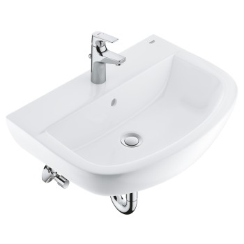 Комплект смеситель + мойка Grohe Bau Ceramic + смеситель Start Flow белый/хром 39472000