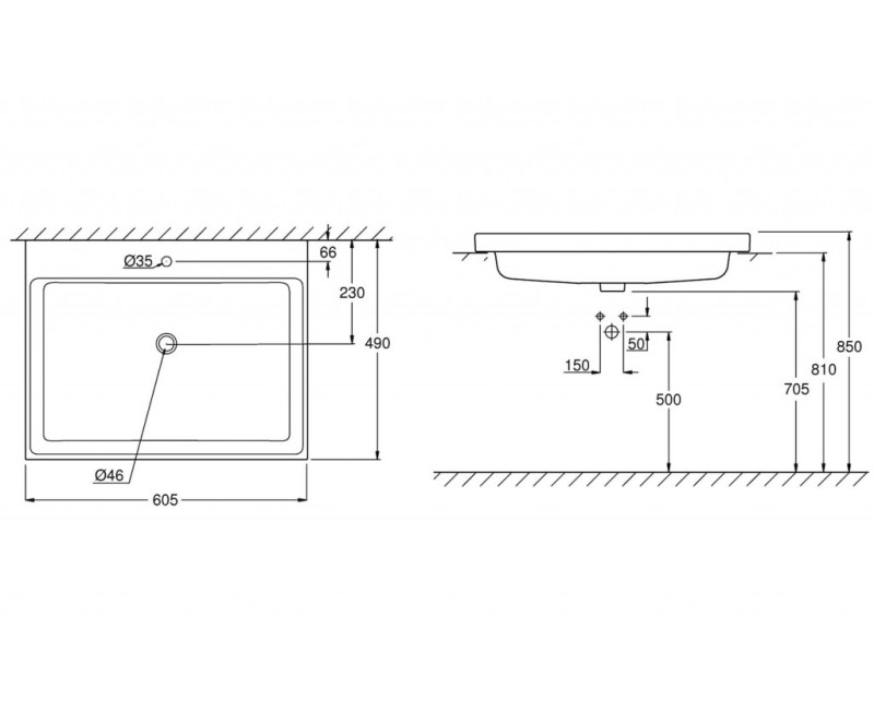 Vannas istabas izlietne Grohe Cube 61x49 cm, ar PureGuard apdari, Balta 3947900H