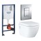 Montāžas rāmja komplekts Grohe Rapid SL ar Podu Grohe Euro Ceramic Rimless ar vāku SoftClose un Pogu Skate Cosmopolitan hroms