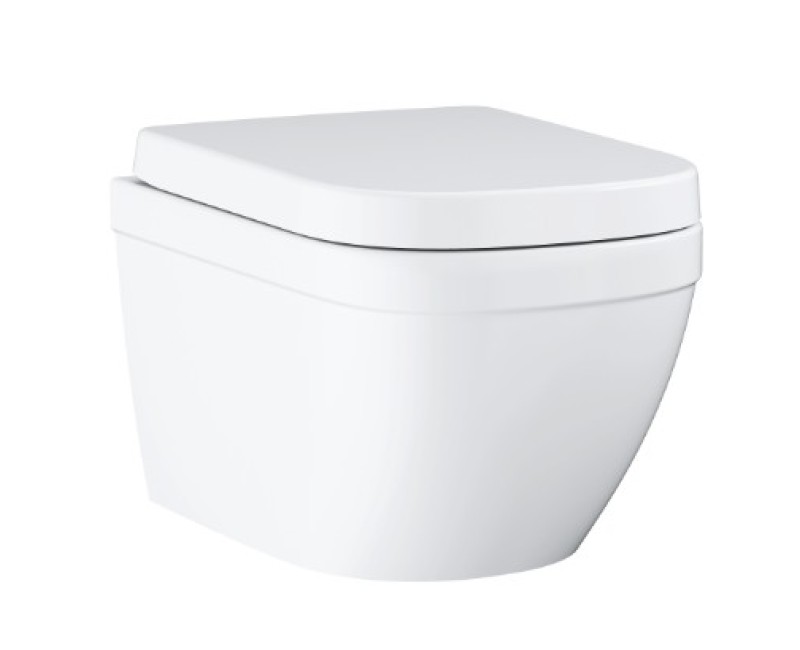 Подвесной унитаз Grohe Euro Ceramic Rimless Triple Vortex с функцией мягкого закрывания + quick release крышка 39554000