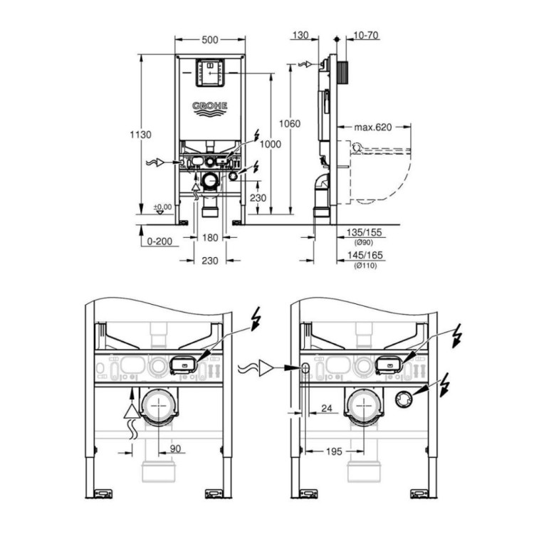 Iebūvējamais rāmis Grohe Rapid SLX Podam 39596000 Iebūvējamais rāmis Grohe Rapid SLX Podam 39596000