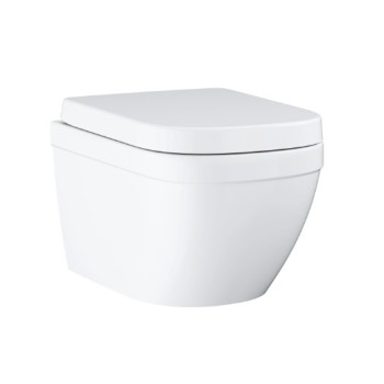 Piekaramais tualetes pods Grohe Euro Ceramic Rimless Triple Vortex ar Soft Close +quick release vāku 39693000