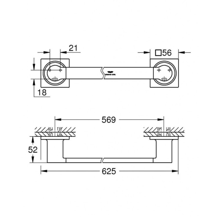 Dvieļu turētājs Grohe Allure Cool 569 mm Sunrise 40341GL1