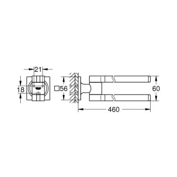 Dvieļu turētājs Grohe Allure dubultais 460 mm grafīts  40342AL1