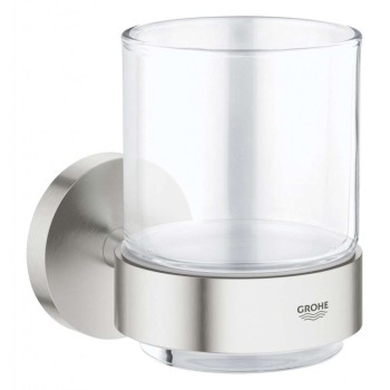 Glāze aksesuāriem Grohe Essentials ar turētāju StarLight® apdare, Supersteel 40447DC1