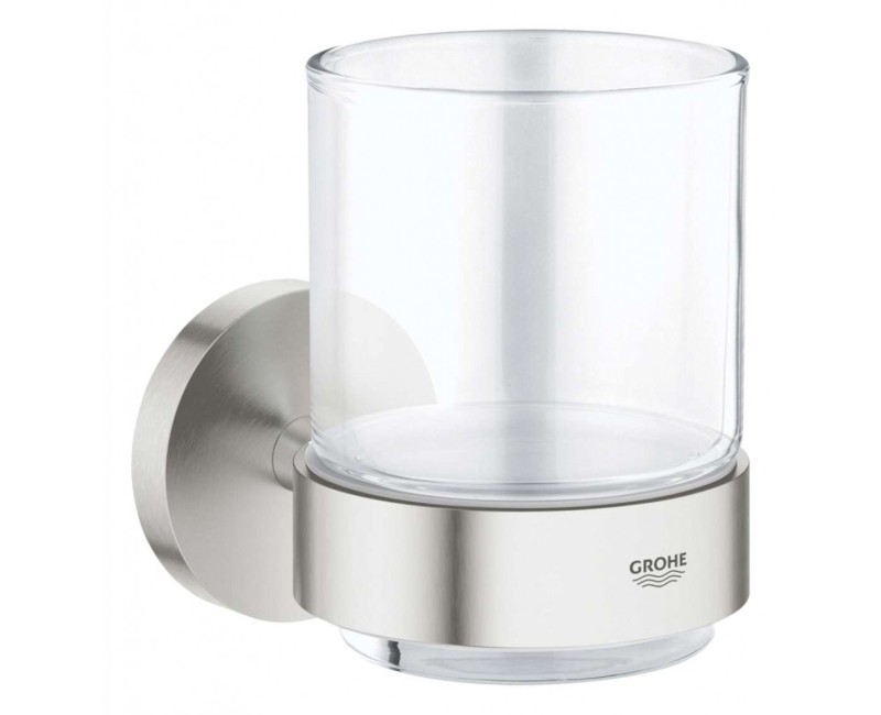 Glāze aksesuāriem Grohe Essentials ar turētāju StarLight® apdare, Supersteel 40447DC1