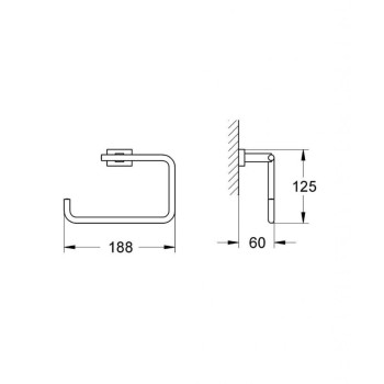 Dvieļu turētājs Grohe Essentials Cube StarLight® apdare Hromēts 40510001