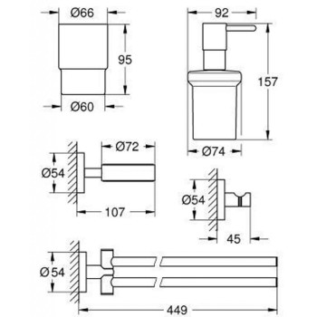 Aksesuāru komplekts Grohe Essentials StarLight® apdare, hromēts 40846001