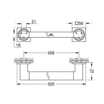 Rokturis Vannas istabai Grohe Allure  33cm grafīts  40955AL1