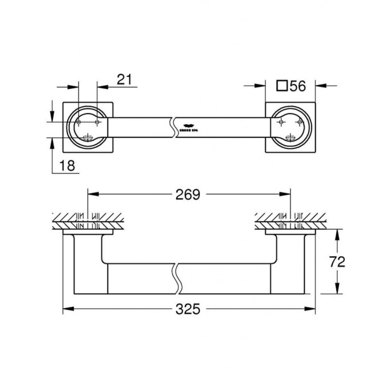 Rokturis Vannas istabai Grohe Allure  33cm grafīts  40955AL1