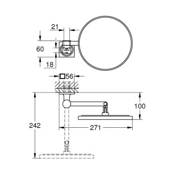 Косметическое зеркало Grohe AddStoris со LED подсветкой, Cool Sunrise 40967GL1