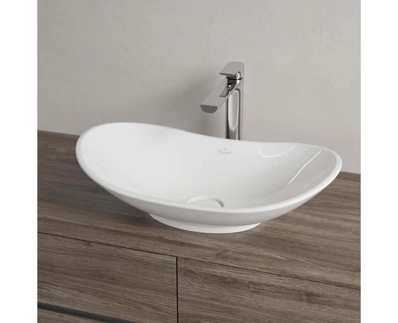 Vannas istabas izlietne Villeroy & Boch My Nature  61x36cm uz virsmas, Balta