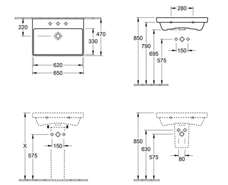 Vannas istabas izlietne Villeroy & Boch Avento  65x47cm, Balta 41586501