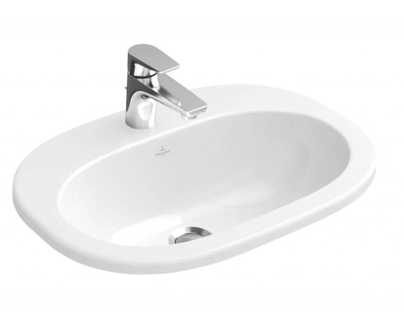 Vannas istabas izlietne Villeroy & Boch O.novo CeramicPlus apdare, 56x41cm iebūvējama Balta 416156R1