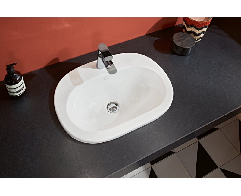 Vannas istabas izlietne Villeroy & Boch O.novo CeramicPlus apdare, 56x41cm iebūvējama Balta 416156R1