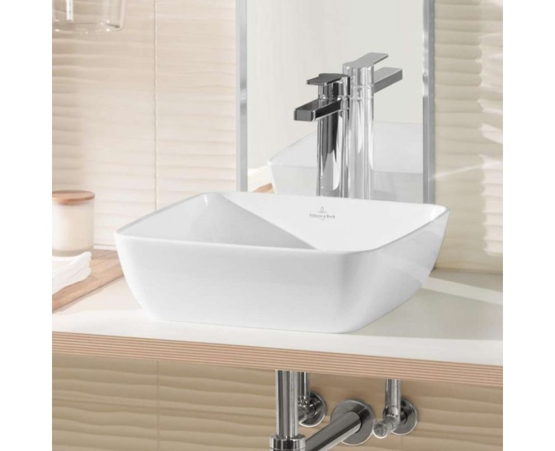 Vannas istabas izlietne Villeroy & Boch Artis 41x41cm, TitanCeram keramika, CeramicPlus apdare, uz virsmas Balta 417841R1